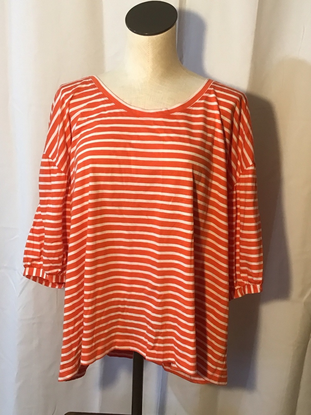 CAbi Red & White Striped Scoop Neck Tunic
